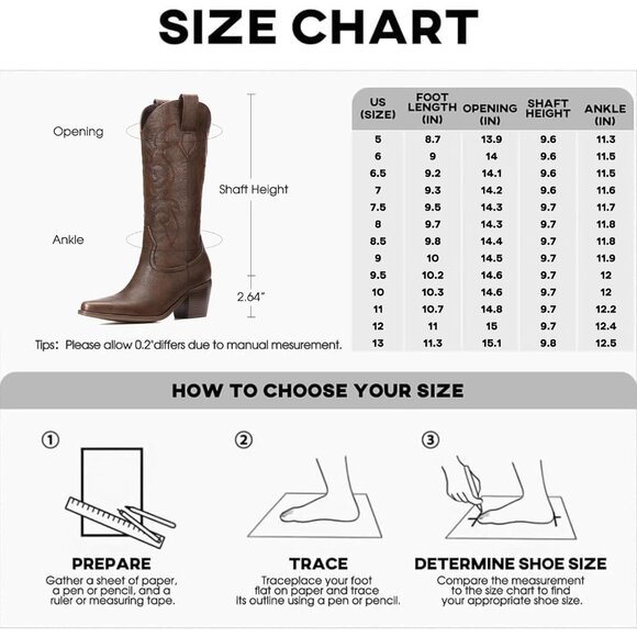 Women's Brown Embroidery Pointed Toe Chunky Heel Retro Western Cowgirl Booties - Picture 5 of 7